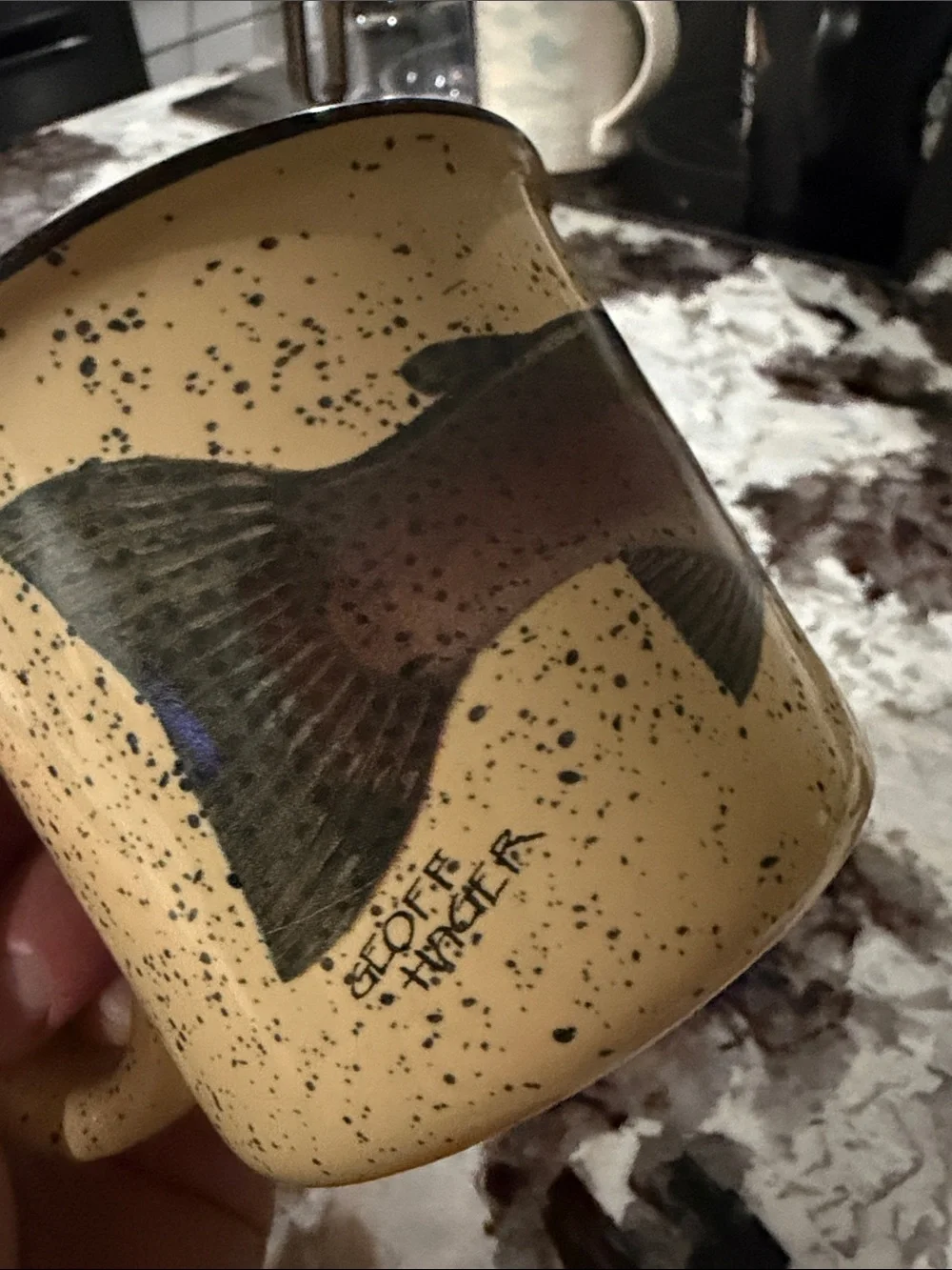 Trout Ceramic Fish Mug - Cream Speckle